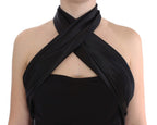 Exte Black Neck Wrap Top Blouse