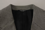 Dolce & Gabbana Gray Checkered Single Breasted Jacket Blazer