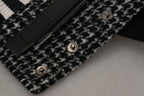 Dolce & Gabbana Dark Gray Houndstooth Polyester Bomber Jacket