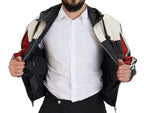 Dolce & Gabbana Black Leather Hooded Blouson Coat Jacket