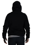 Dolce & Gabbana Black Polyester Hooded Full Zip Jacket