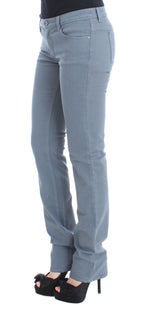 Ermanno Scervino Blue Cotton Blend Slim Fit Bootcut Jeans