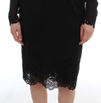 Dolce & Gabbana Black Silk Stretch Sheath Dress