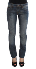 John Galliano Blue Wash Cotton Blend Slim Fit Jeans