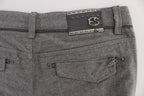 Ermanno Scervino Gray Cotton Straight Fit Casual Pants
