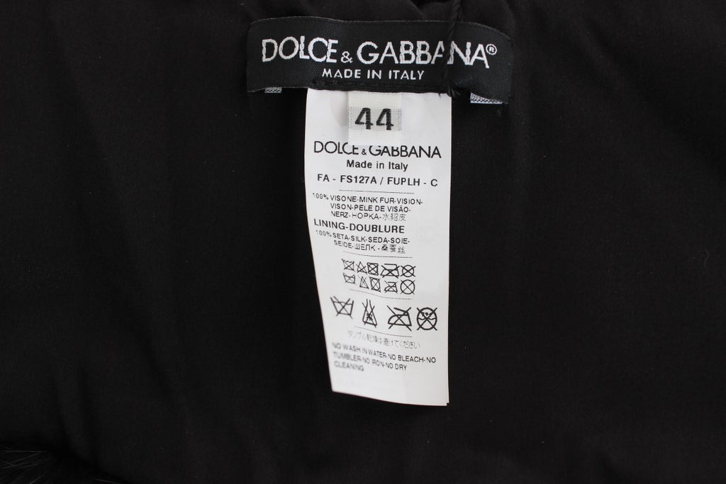 Dolce & Gabbana Black Mink Fur Shoulder Collar Scarf