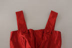 Dolce & Gabbana Red A-line Pleated Satin Silk Dress