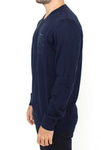 Ermanno Scervino Blue Wool Blend V-neck Pullover Sweater