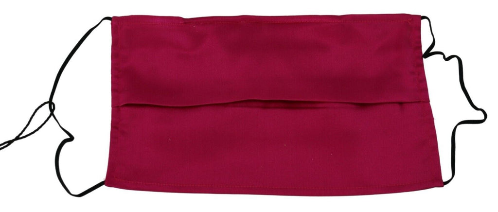 Dolce & Gabbana Maroon Silk Pleated Elastic Ear Strap One Size Face Mask