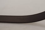 Dolce & Gabbana Gold Leather Silver Square Metal Buckle Belt