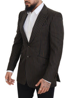 Dolce & Gabbana Dark Gray Stripes Single Breasted Blazer