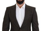 Dolce & Gabbana Dark Gray Stripes Single Breasted Blazer