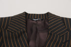 Dolce & Gabbana Dark Gray Stripes Single Breasted Blazer
