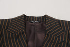 Dolce & Gabbana Dark Gray Stripes Single Breasted Blazer