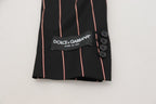 Dolce & Gabbana Dark Gray Stripes Viscose Double Breasted Blazer
