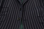 Dolce & Gabbana Dark Blue Stripe Wool Single Breasted Blazer