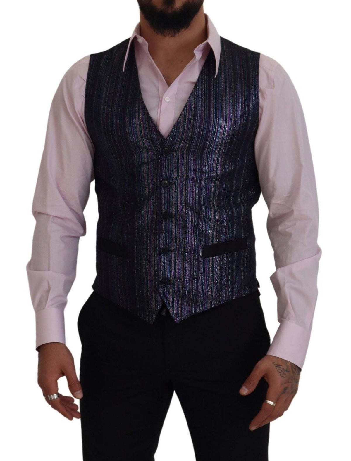 Dolce & Gabbana Multicolor Polyester Waistcoat Dress Formal Vest