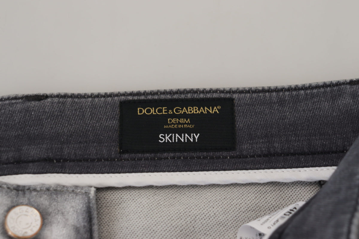 Dolce & Gabbana Gray Washed Skinny Men Denim Jeans