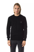 Uominitaliani Black Merino Wool Men's Sweater