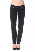 Ungaro Fever Blue Cotton Women's Regular Fit Pant