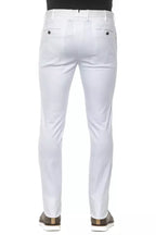 PT Torino White Cotton Men Slim Trouser