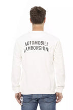 Automobili Lamborghini White Cotton Men's Sweater
