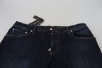 Dolce & Gabbana Blue Cotton Straight Fit Casual Denim Jeans