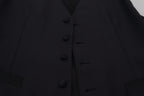 Dolce & Gabbana Dark Blue Wool Stretch Waistcoat Formal Vest