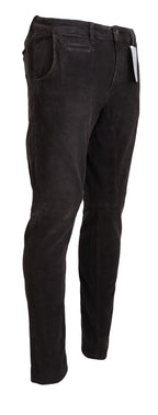 Acht Brown Cotton Straight Fit Men Casual Pants