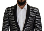 Dolce & Gabbana Dark Gray White Silk MARTINI Slim Fit Suit