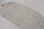 John Galliano Gray Logo Knitted Neck Wrap Shawl Foulard Scarf
