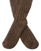 Dolce & Gabbana Brown Wool Knit Calf Long Women Socks