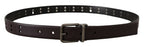 Dolce & Gabbana Burgundy Leather Perforated Metal Buckle Belt