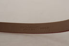 Dolce & Gabbana Brown Logo Engraved Metal Waist Buckle Belt