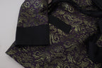 Dolce & Gabbana Dark Gray Purple Baroque Jacket Blazer Robe