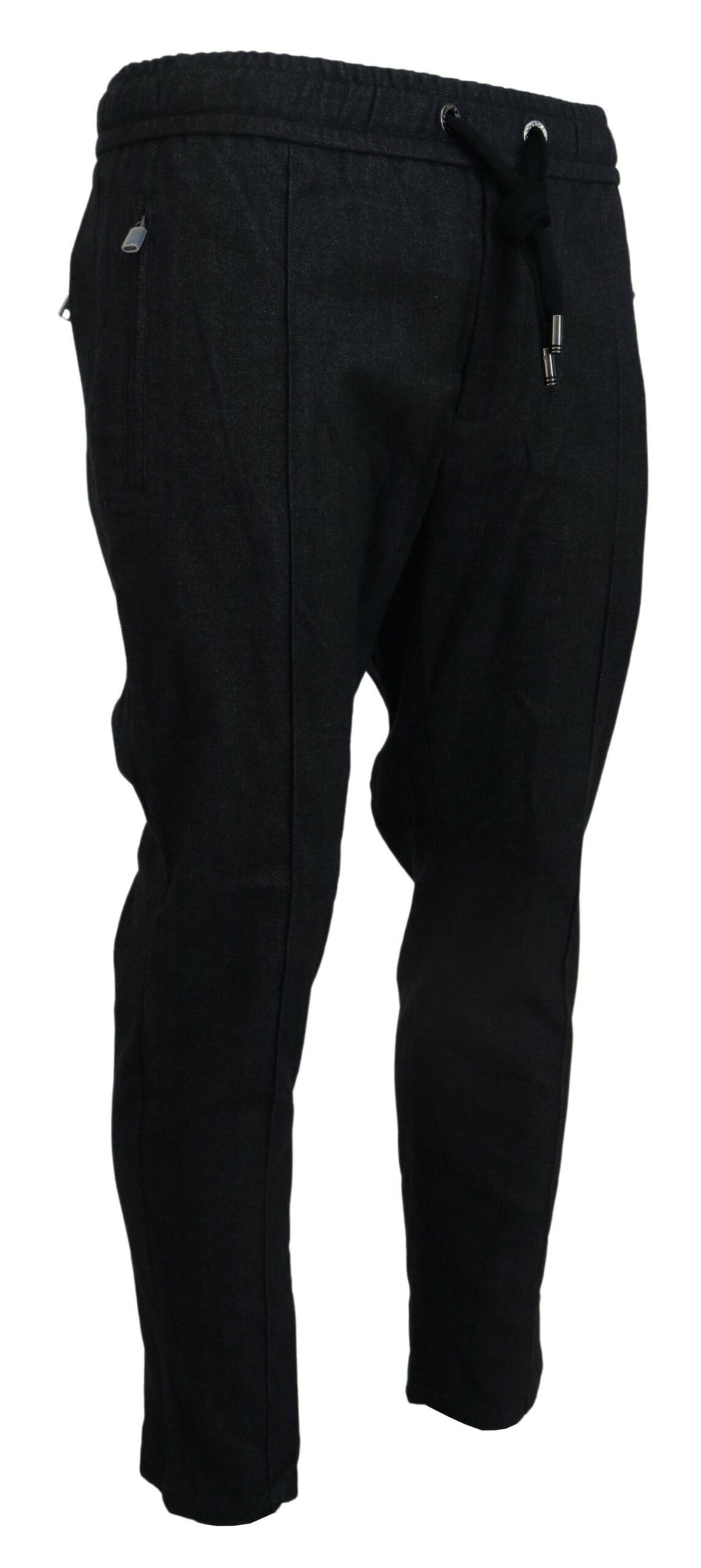 Dolce & Gabbana Grey Cotton Tapered Cotton Pants