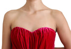Dolce & Gabbana Pink Viscose Stretch Strapless A-line Dress