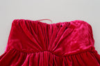 Dolce & Gabbana Pink Viscose Stretch Strapless A-line Dress