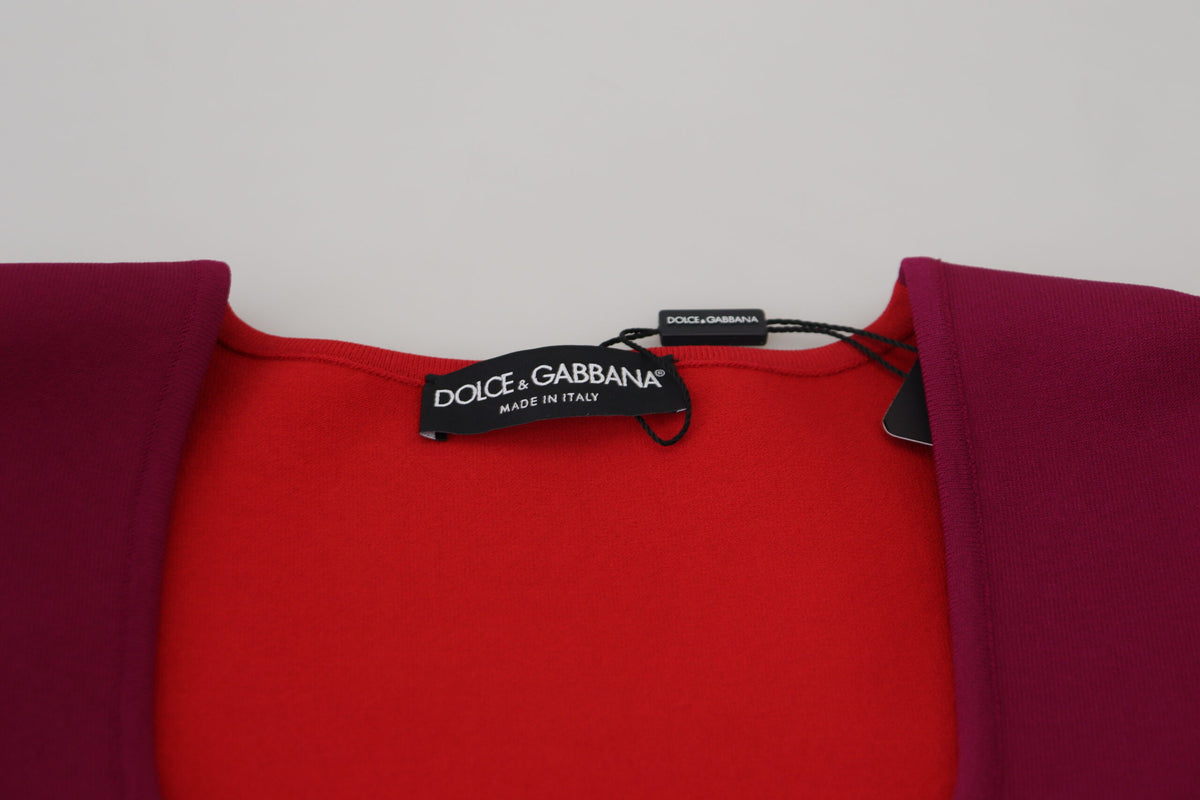 Dolce & Gabbana Multicolor Viscose Square Neck Pullover Sweater