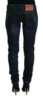 Acht Blue Cotton Low Waist Slim Fit Women Casual Jeans