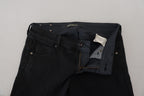 Ermanno Scervino Black Cotton Slim Fit Women Denim Jeans