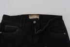 John Galliano Black Cotton Mid Waist Skinny Slim Fit Denim Jeans