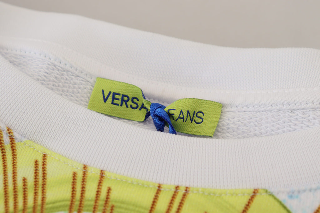 Versace Jeans White Graphic Print Long Sleeves Sweater