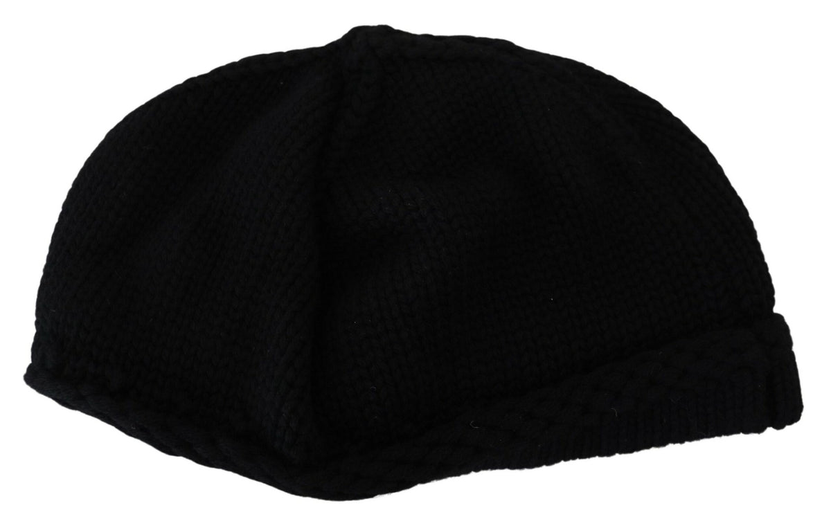 Dolce & Gabbana Black Virgin Wool Women Winter Beanie Cap Hat
