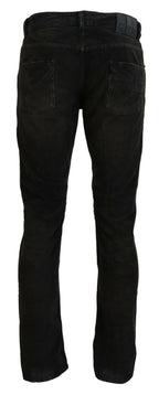 Costume National Gray Cotton Corduroy Men Casual Jeans