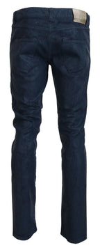 Exte Blue Cotton Tapered Slim Fit Men Casual Denim Jeans