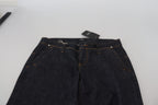 Costume National Blue Low Waist Straight Denim Pants Jeans