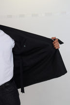 Dolce & Gabbana Dark Gray Robe Striped DG Patch Jacket Men Blazer