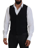 Dolce & Gabbana Dark Gray Virgin Wool Waistcoat Formal Vest