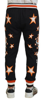 Dolce & Gabbana Black Orange Star Trousers Sport Pants